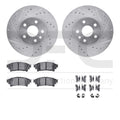R1 14-15 Lexus IS250 Rear Drilled & Slotted Silver Brake Rotor Set w/Optimum OE Pads and Hardware