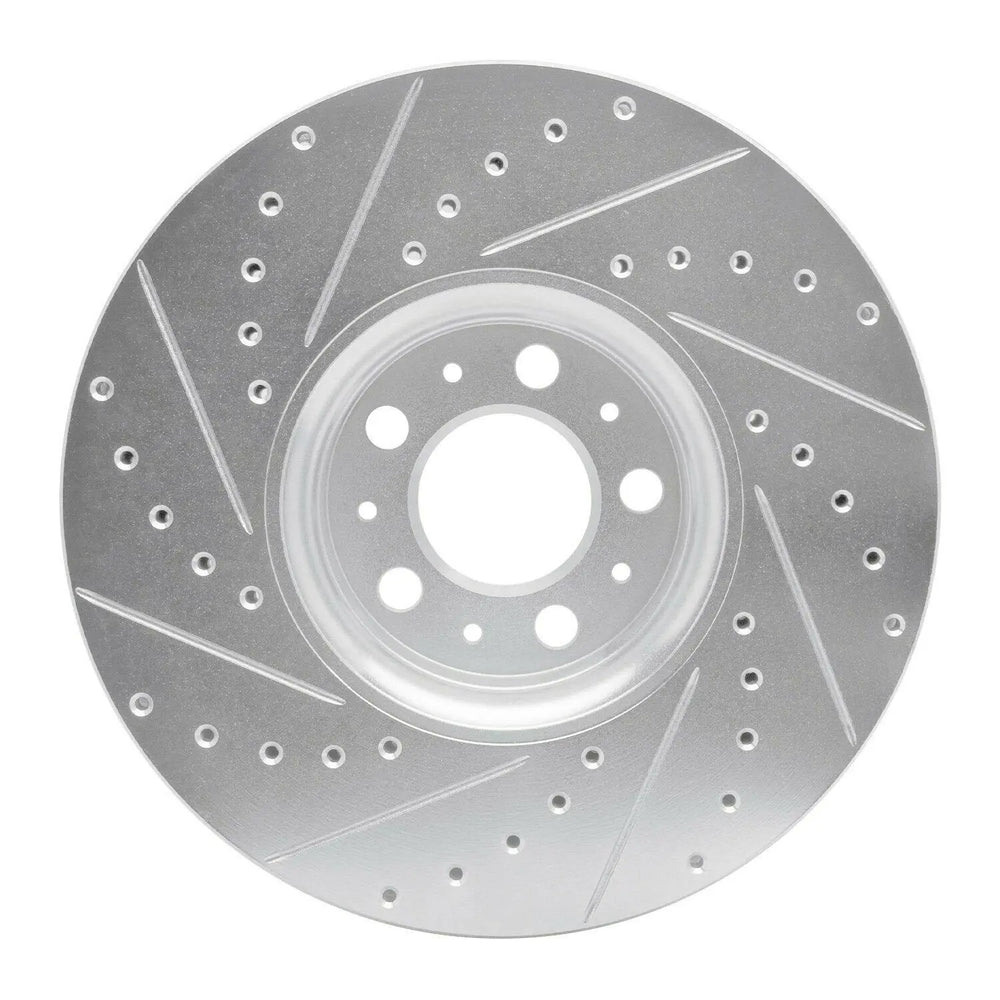R1 03-14 Volvo XC90 Front Right Drilled & Slotted Black Brake Rotor