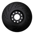 R1 02-05 Volkswagen Passat (USA/Canada) Front Right Drilled & Slotted Black Brake Rotor