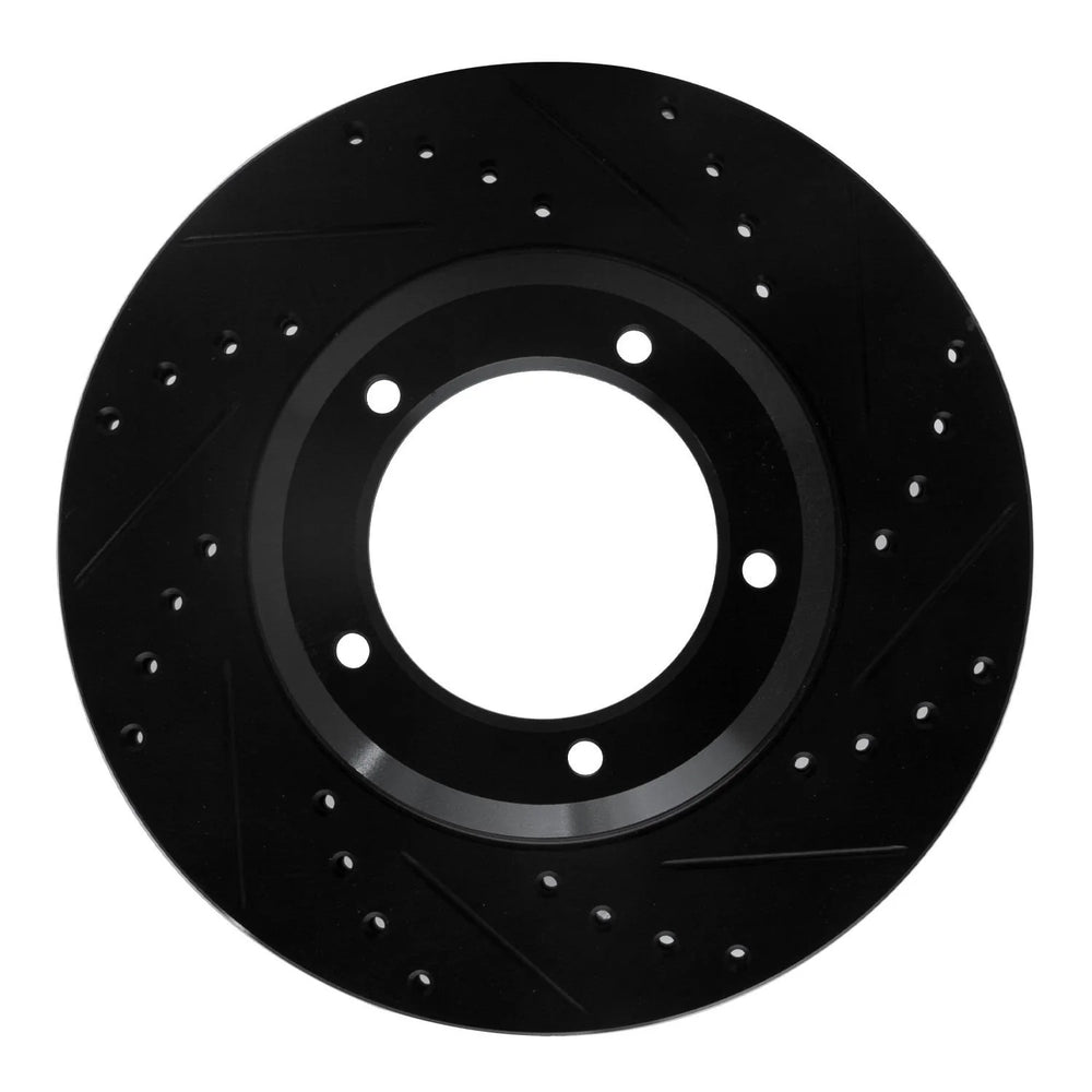 R1 06-17 Land Rover Discovery (Latin America) Front Right Drilled & Slotted Black Brake Rotor