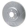 DFC 09-17 BMW 750Li Right Front Drilled & Slotted Silver Brake Rotor