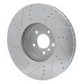 DFC 09-17 BMW 750Li Right Front Drilled & Slotted Silver Brake Rotor