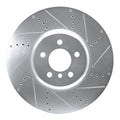 DFC 09-17 BMW 750Li Right Front Drilled & Slotted Silver Brake Rotor