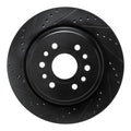 R1 21-25 Jeep Wagoneer L Rear Left Drilled & Slotted Black Brake Rotor