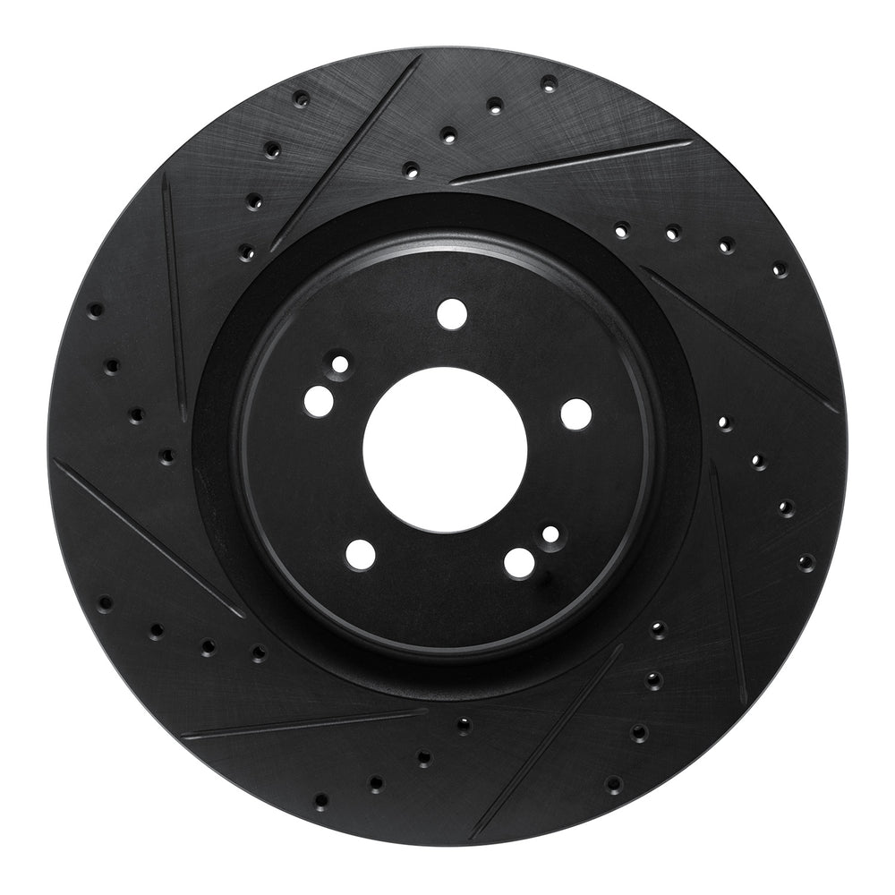 R1 21-26 Hyundai Sonata Front Left Drilled & Slotted Black Brake Rotor