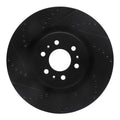 R1 04-11 Cadillac STS Front Left Drilled & Slotted Black Brake Rotor