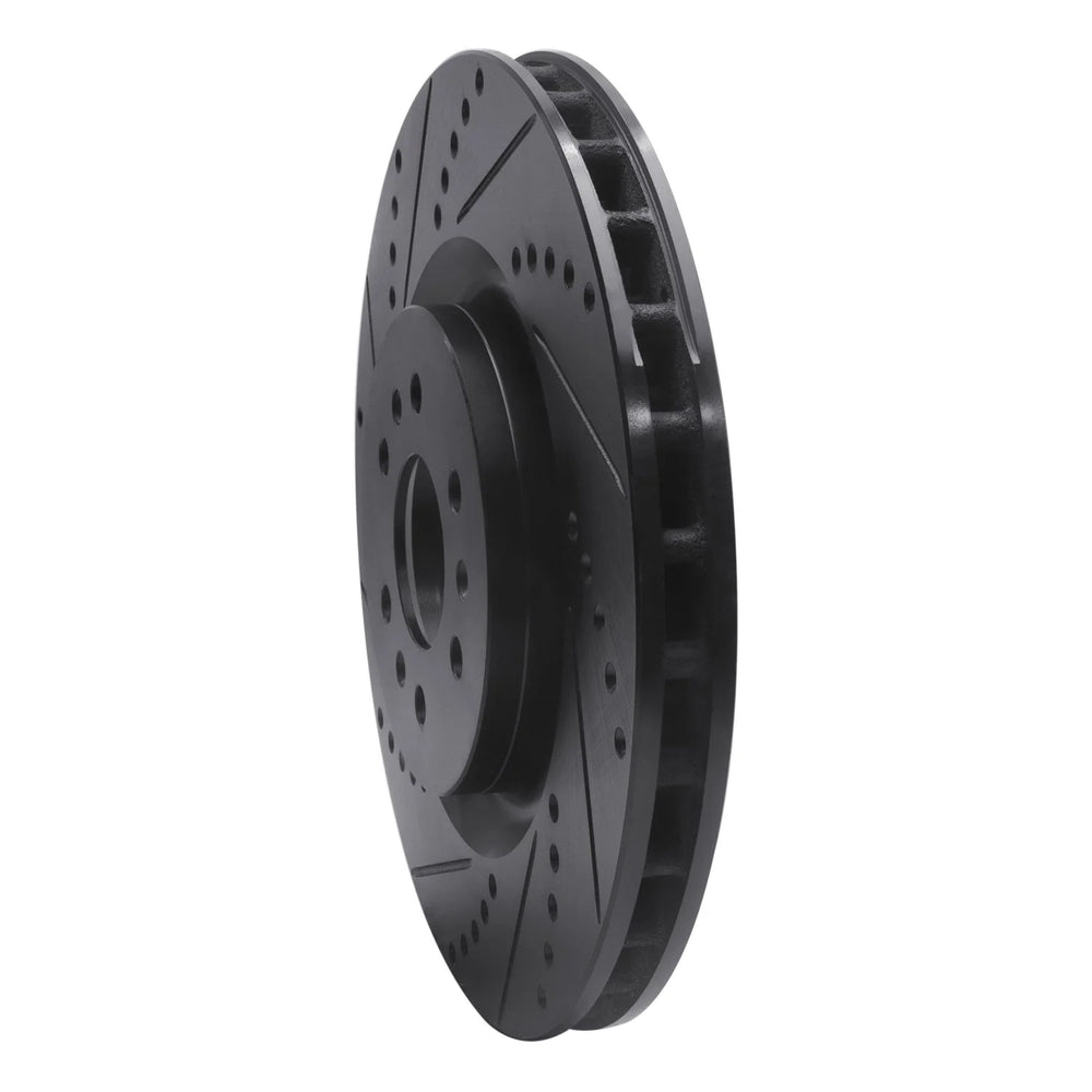 R1 04-11 Cadillac STS Front Left Drilled & Slotted Black Brake Rotor