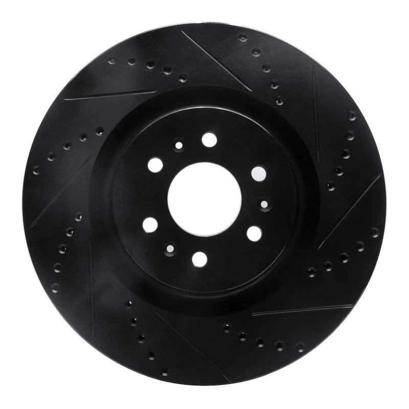 R1 04-11 Cadillac CTS Front Right Drilled & Slotted Black Brake Rotor