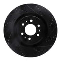 R1 04-11 Cadillac CTS Front Right Drilled & Slotted Black Brake Rotor
