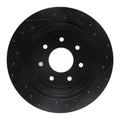 R1 04-11 Ford F-150 RWD Rear Left Drilled & Slotted Black Brake Rotor
