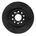 R1 17-25 Acura Integra Front Right Drilled & Slotted Black Brake Rotor