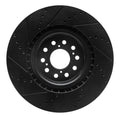 R1 17-25 Acura Integra Front Right Drilled & Slotted Black Brake Rotor