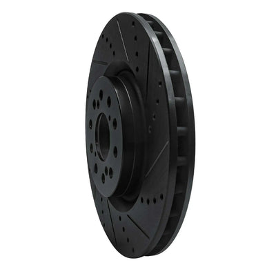 R1 17-25 Acura Integra Front Right Drilled & Slotted Black Brake Rotor