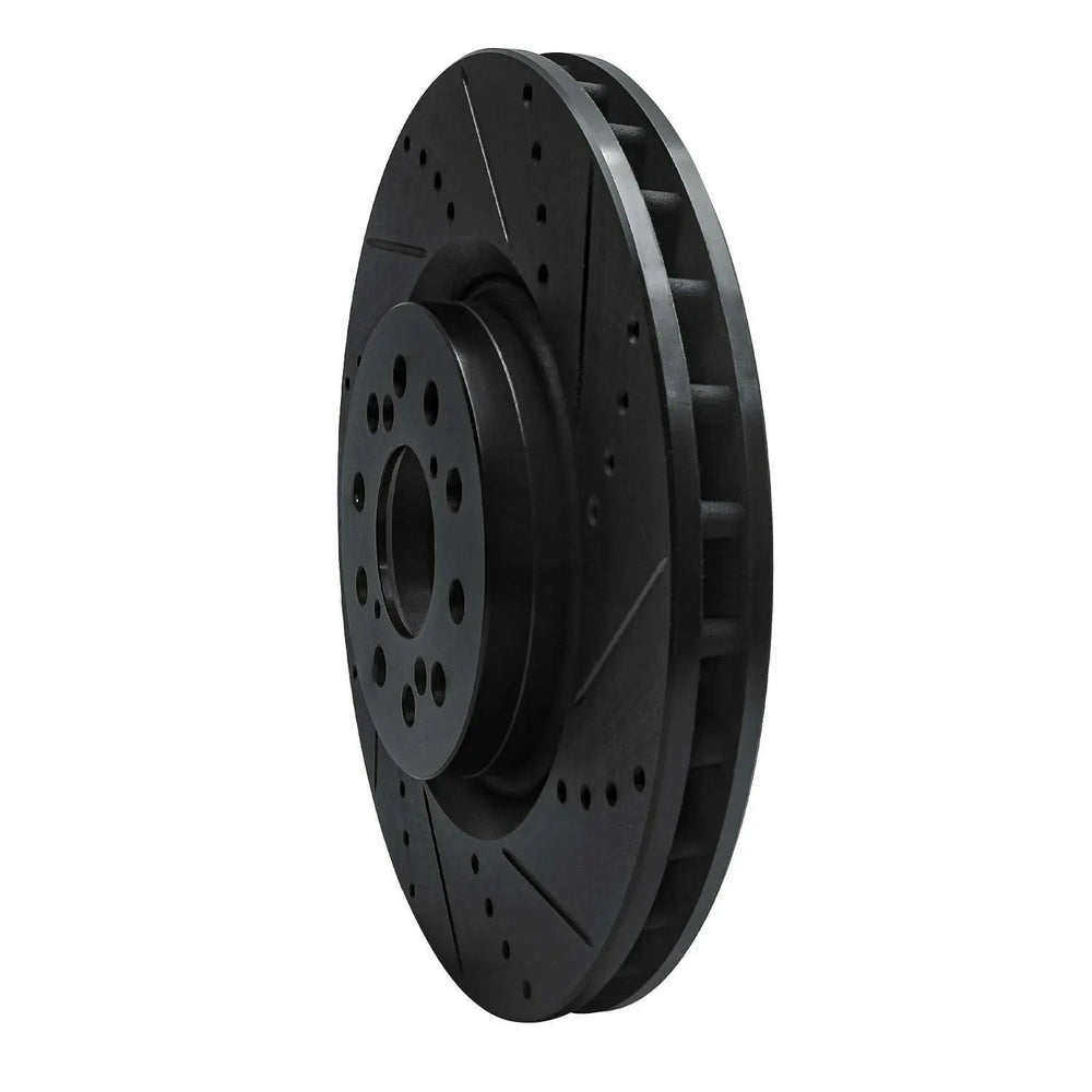 R1 17-25 Acura Integra Front Right Drilled & Slotted Black Brake Rotor