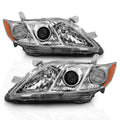 ANZO 2007-2009 Toyota Camry Projector Headlight Chrome Amber (OE Replacement)