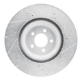R1 15-23 Ford Mustang Front Left Drilled & Slotted Silver Brake Rotor