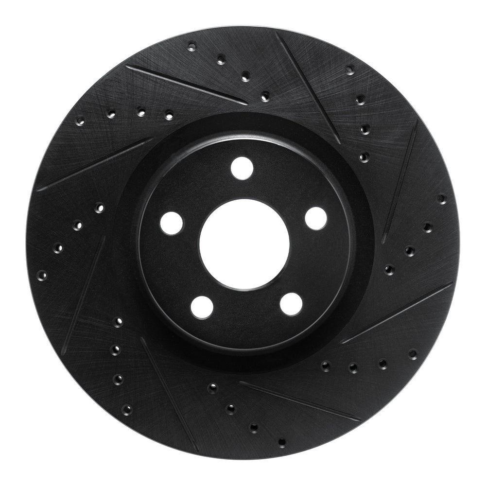 R1 15-20 Ford Edge Front Right Drilled & Slotted Black Brake Rotor