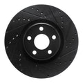 R1 15-20 Ford Edge Front Right Drilled & Slotted Black Brake Rotor