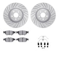 R1 12-18 Audi A6 Front Drill/Slot Carbon Coated Rotor Set w/Euro Ceramic Pads