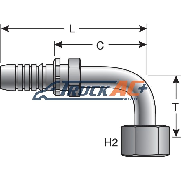 FEMALE FLAT-FACE O-RING SWIVEL - 90