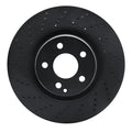 R1 06-15 Mercedes-Benz Glk350 Front Left Drilled & Slotted Black Brake Rotor