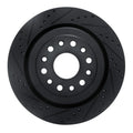 R1 19-25 Ram 1500 Rear Left Drilled & Slotted Black Brake Rotor