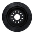 R1 19-25 Ram 1500 Rear Left Drilled & Slotted Black Brake Rotor