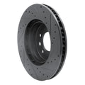 R1 03-18 Porsche Cayenne Right Front Drilled & Slotted Black Brake Rotor