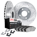 DFC 03-08 Honda Fit Front Drilled & Slotted Silver Rotors with 5000 Advanced Brake Pads w/Hardware