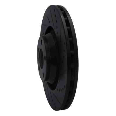 R1 05-11 Audi A6 Quattro Front Right Slotted Black Brake Rotor