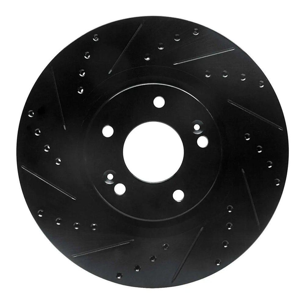 R1 15-21 Kia Sedona Front Left Drilled & Slotted Black Brake Rotor