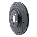 R1 20-25 Ford Explorer Rear Left Drilled & Slotted Black Brake Rotor