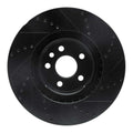 R1 15-19 Jaguar E-Pace Front Left Drilled & Slotted Black Brake Rotor