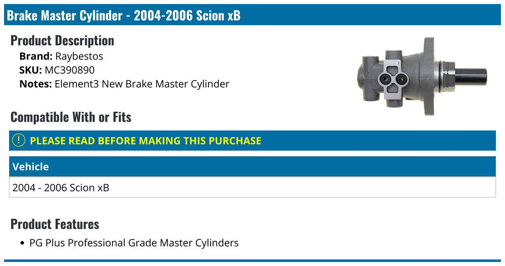BRAKE MASTER CYLINDER