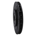 R1 08-15 Mitsubishi Lancer Front Left Drilled & Slotted Black Brake Rotor