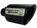 Sinister Diesel Dual Wall Exhaust Tip W/ Angle Cut (4in. to 8in.) - Black