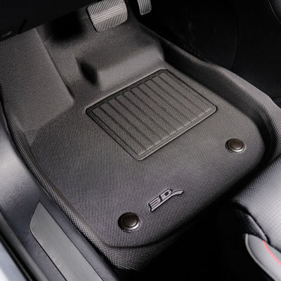 3D ELEGANT FLOOR MAT 2 ROW SET BLCK