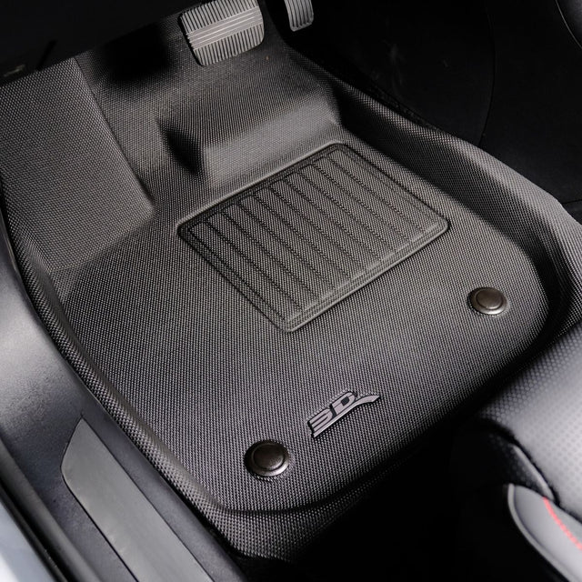 3D ELEGANT FLOOR MAT 2 ROW SET BLCK
