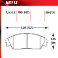 Hawk 88-91 Honda Civic 4WD / 90-91 CRX Si DTC 60 Front Brake Pads