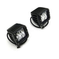 ~(20 lbs. 26X15X6)~ Universal Hitch Step with Two 3 IN LED Light Bar Mounts - 2 IN Hitch Size - to mount 3 IN Zroadz Cube Pod Work Light or similar Light Per side