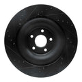 R1 10-21 Jaguar F-Type Rear Right Drilled Black Brake Rotor