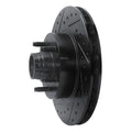 R1 95-11 Ford Explorer Front Left Drilled & Slotted Black Brake Rotor