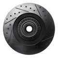 R1 95-11 Ford Explorer Front Left Drilled & Slotted Black Brake Rotor