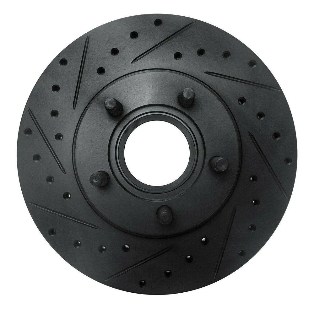 R1 95-97 Ford Ranger (USA/Canada) Front Left Drilled & Slotted Black Brake Rotor