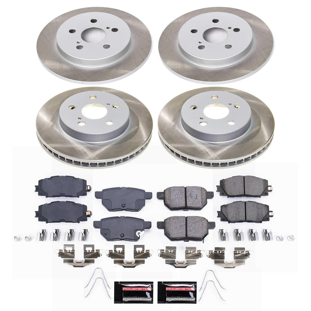 Power Stop 16-22 Toyota Prius Front and Rear Semi-Coated Rotor Kit