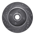 DFC 93-93 Ford Mustang Front Left Drilled & Slotted Silver Brake Rotor