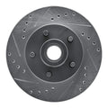 R1 74-79 Ford Gran Torino Front Left Drilled & Slotted Silver Brake Rotor