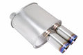 Megan Universal muffler 2.5 Pipe 3 Dual Stainless Roll Tips (offset piping) 21x12x8 14LBS