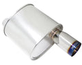 Megan Universal muffler 2.5 Pipe 3 Dual Stainless Roll Tips (offset piping) 21x12x8 14LBS