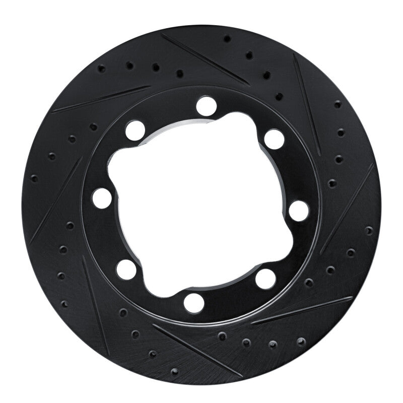 R1 92-00 Chevrolet K3500 Front Right Drilled & Slotted Black Brake Rotor